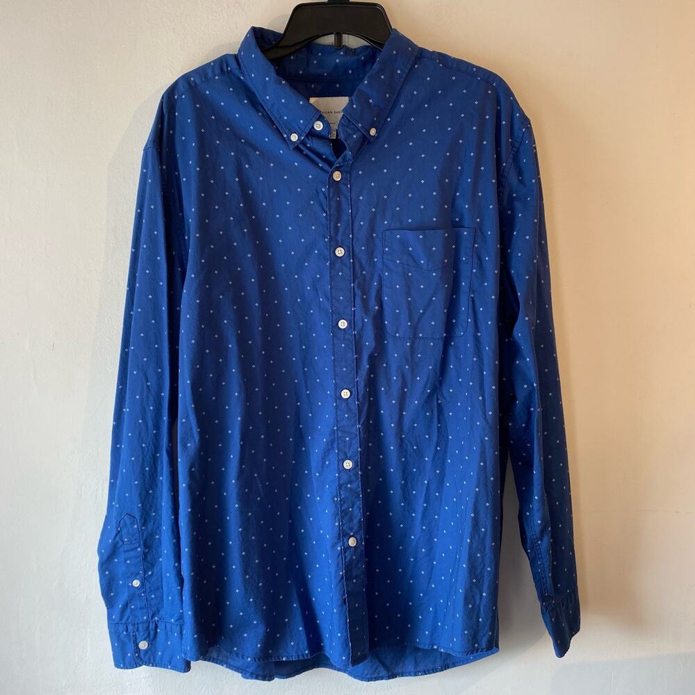 American Eagle Classic Fit Button-Down Shirt SZ XXL Casual Career Y2k Preppy 90s